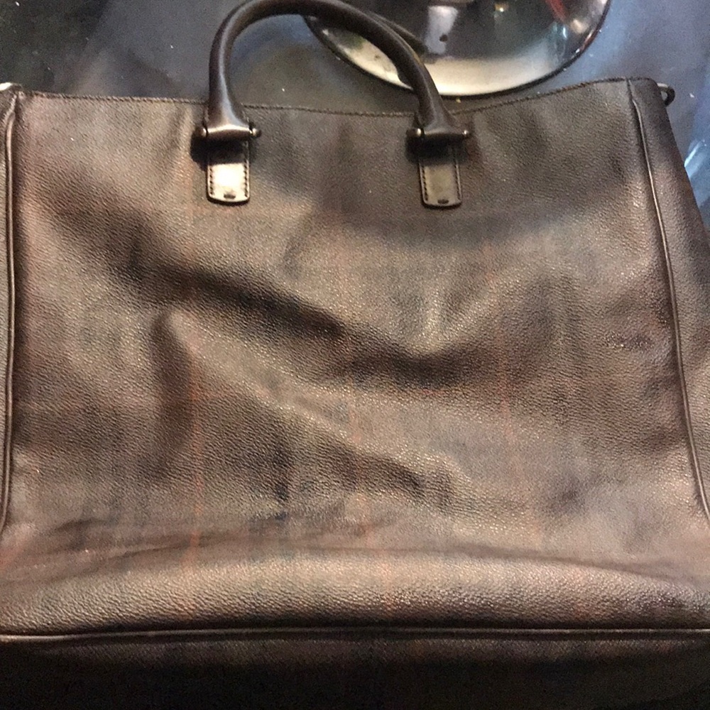 COPY - Burberry brown plaid leather tote vintage
